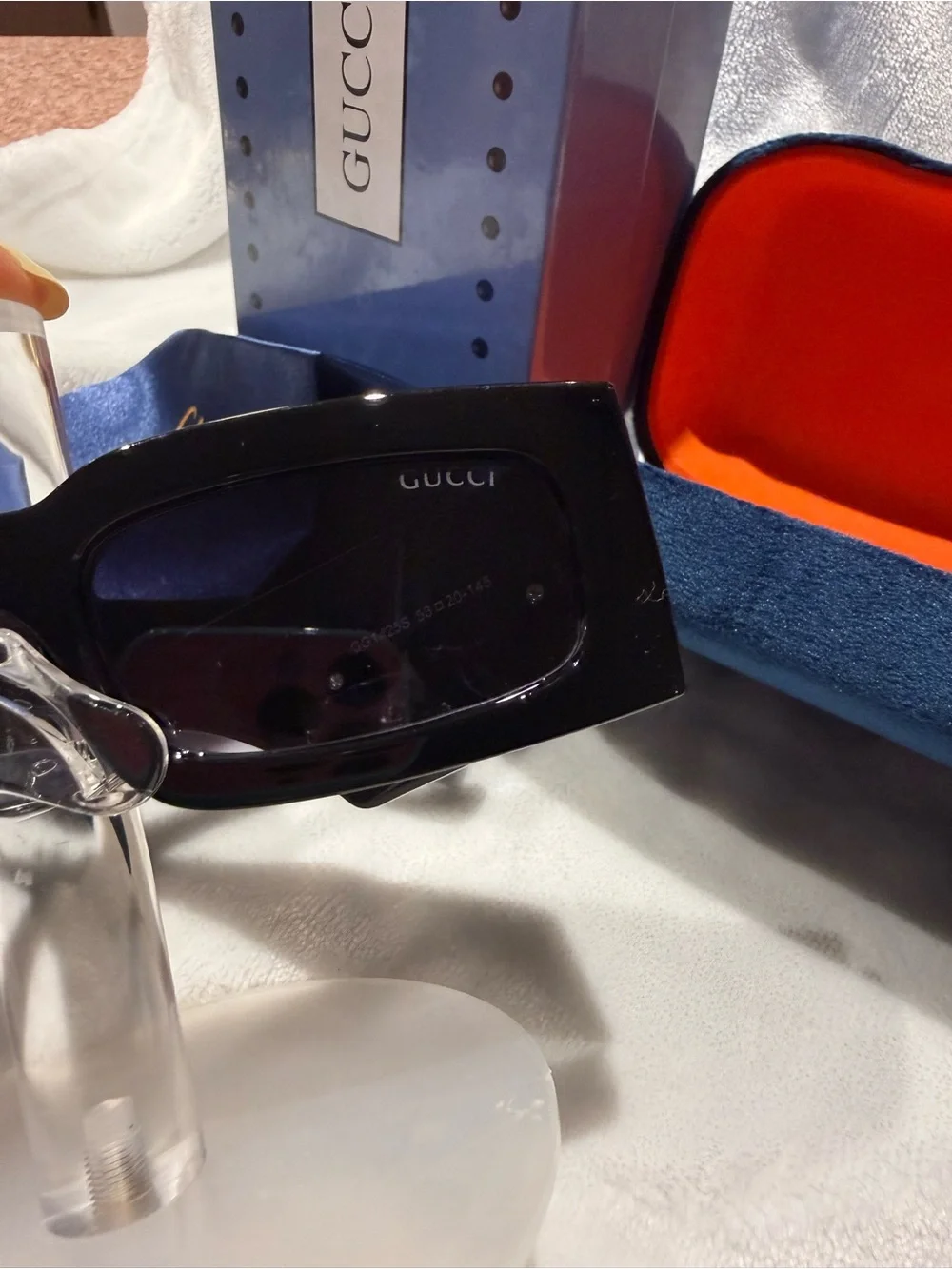 Gucci Black Sunglasses with Gold Double G Accent